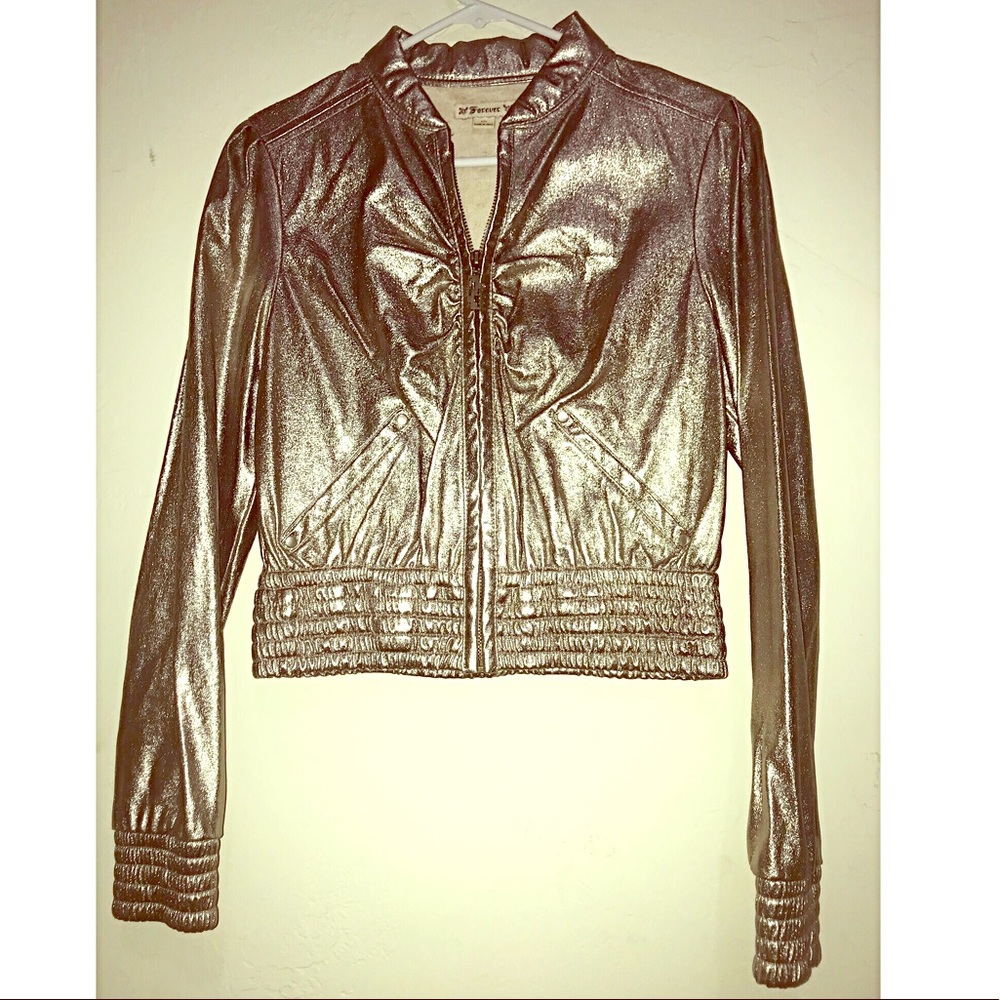 Metallic zip up jacket, NEVER WORN